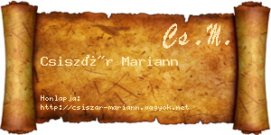 Csiszár Mariann névjegykártya