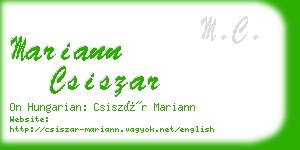 mariann csiszar business card